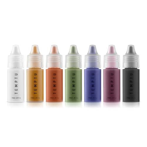 Temptu TEMPTU S/B Silicone-Based Shade Adjuster Starter Set: Long-Lasting, Highly-Pigmented Formula For Customizing S/B Foundation Shades | Includes 7 Primary Colors