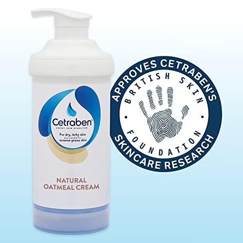 Cetraben Cetraben Natural Oatmeal Cream, for Dry, Sensitive & Eczema-Prone Skin, Provides 24 Hour Hydration, Soothing, Lightweight and Quick Drying, for Daily use on The Body and Face, 1 x 475g