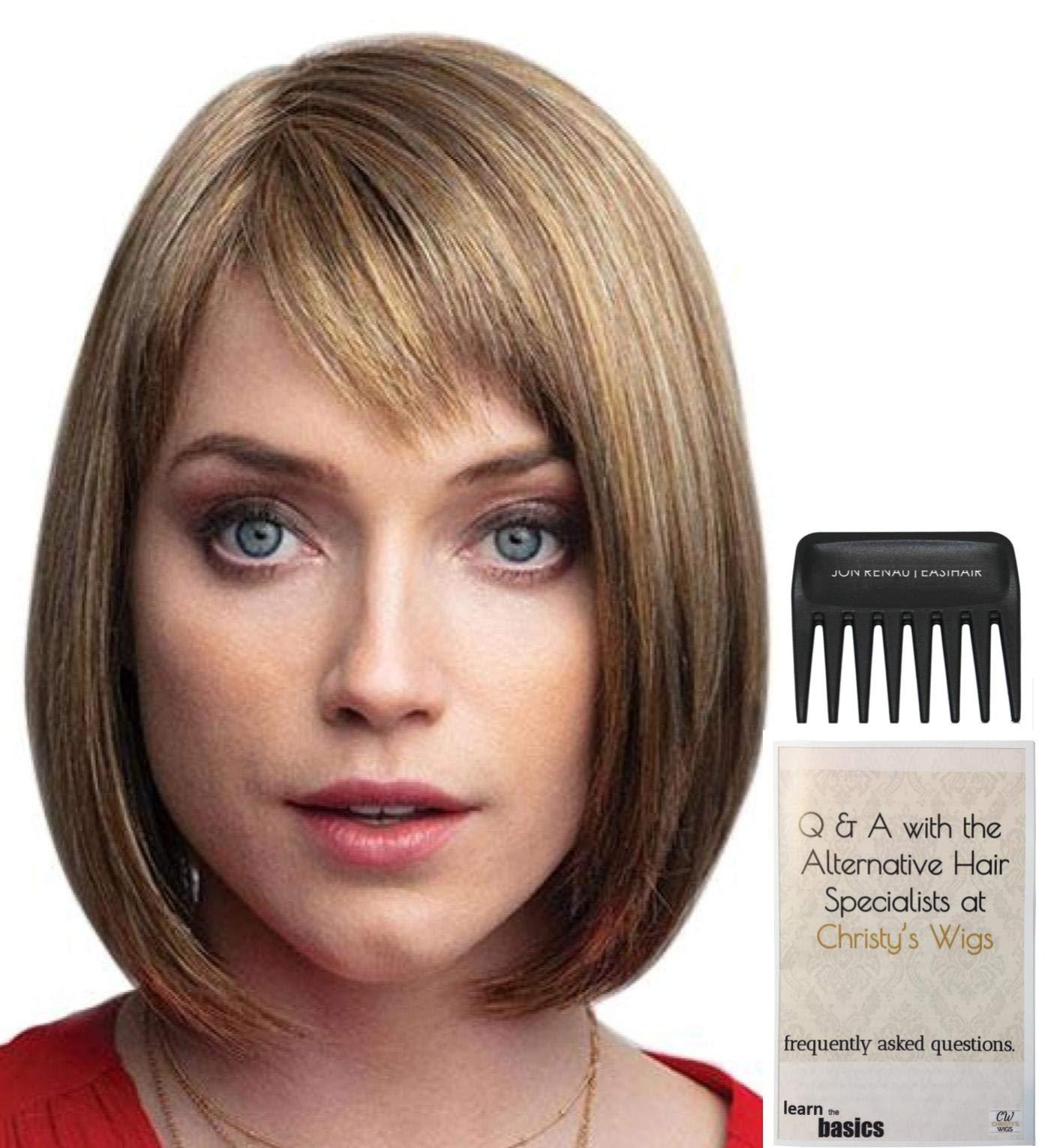 Rene of Paris & Christy\'s Wigs Bundle - 3 Items: Petite Portia Wig by Rene Paris, Christy\'s Wigs Q & A Booklet & Wide Tooth Comb - Color: Buttered Toast