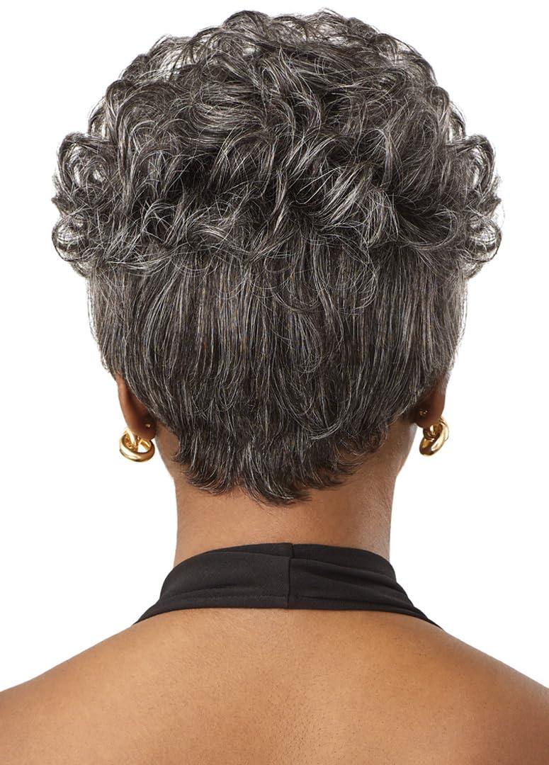 Outre Outre Fab & Fly Full Cap Wig Gray Glamour - Human Hair - Joan (NATURAL BROWN)