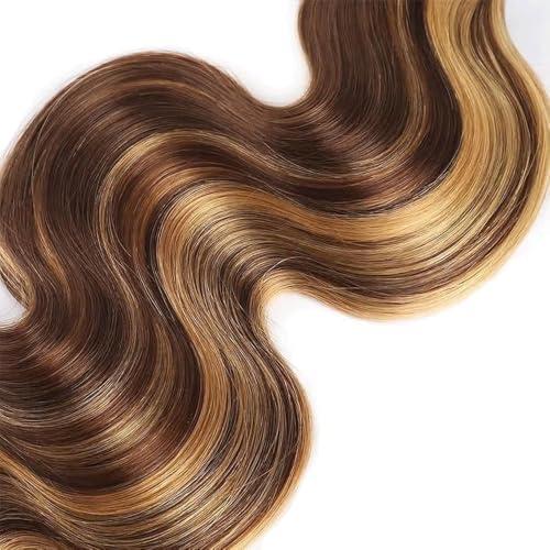 ZevPiul Ombre Blonde Bundles Human Hair Highlight Human Hair Bundles 2 Tone Honey Blonde Human Hair Bundle 8A Brazilian Virgin Blonde Highlight Human Hair 2 Bundles 24 24 Inch 200g