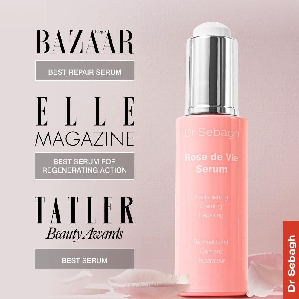 Dr Sebagh Dr Sebagh - Rose de Vie Serum - Soothing & Anti-Aging Serum with Organic Oils & Antioxidants to Hydrate, Calm, and Protect Dry, Mature and Sensitive Skin, Non-Comedogenic, Box Included(1 fl oz.)