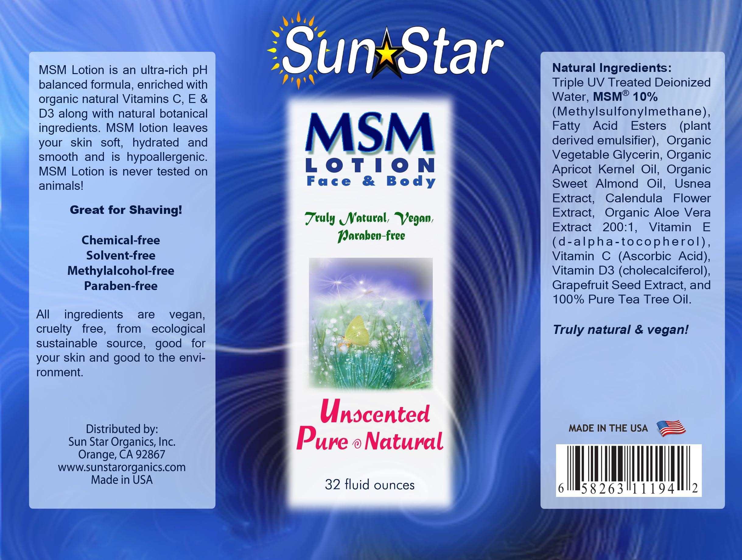 Natural Zing MSM Natural Pure & Natural Lotion-32 ozs.