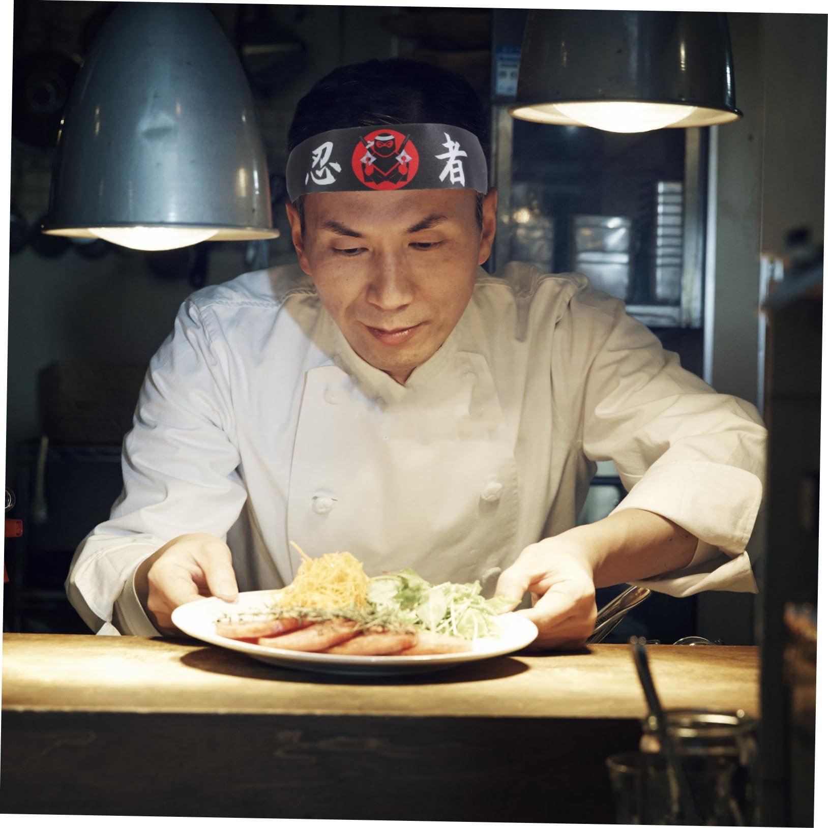 Cabilock Cabilock Japanese Headscarf Headband Sushi Costume Reusable Headband Japanese Cooking Costume Chef Headbands Chef Karate Headband Decorative Karate Headbands Karate Accessory Polyester