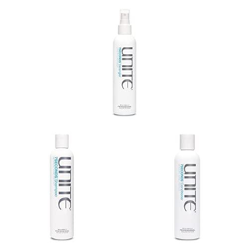 UNITE Hair UNITE Hair 7SECONDS Daily Moisture Essentials - 7SECONDS Detangler Leave-In Conditioner, 8 fl.Oz with 7SECONDS Shampoo, 10 fl.Oz, and 7SECONDS Conditioner, 8 fl.Oz (3 Items)