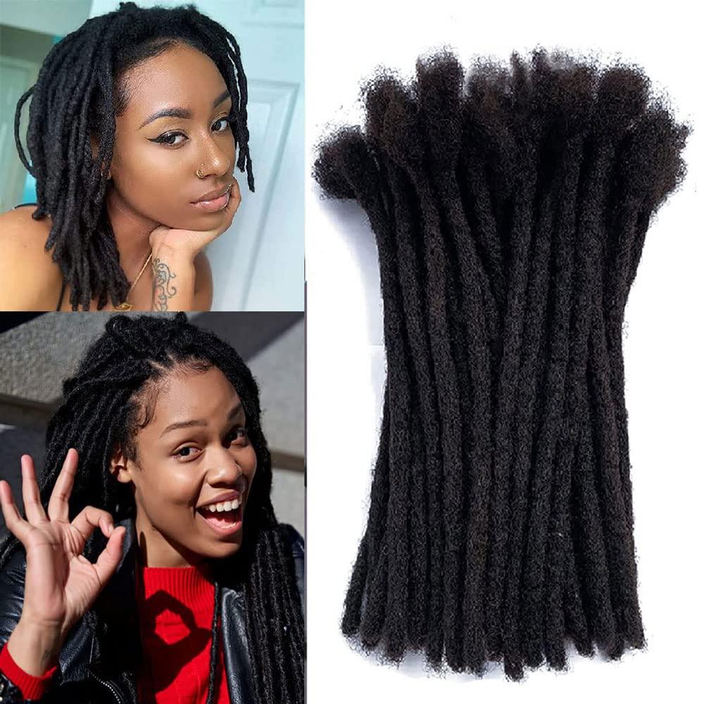 Kbeth Kbeth 0.8cm Diameter Loc Extension 100% Human Hair Dreadlock Extensions for Man/Women Full Head Handmade loc Extensions Bundles Can Be Dyed Bleached Curled and Twisted 0.8cm 8 Inch 60 Strands