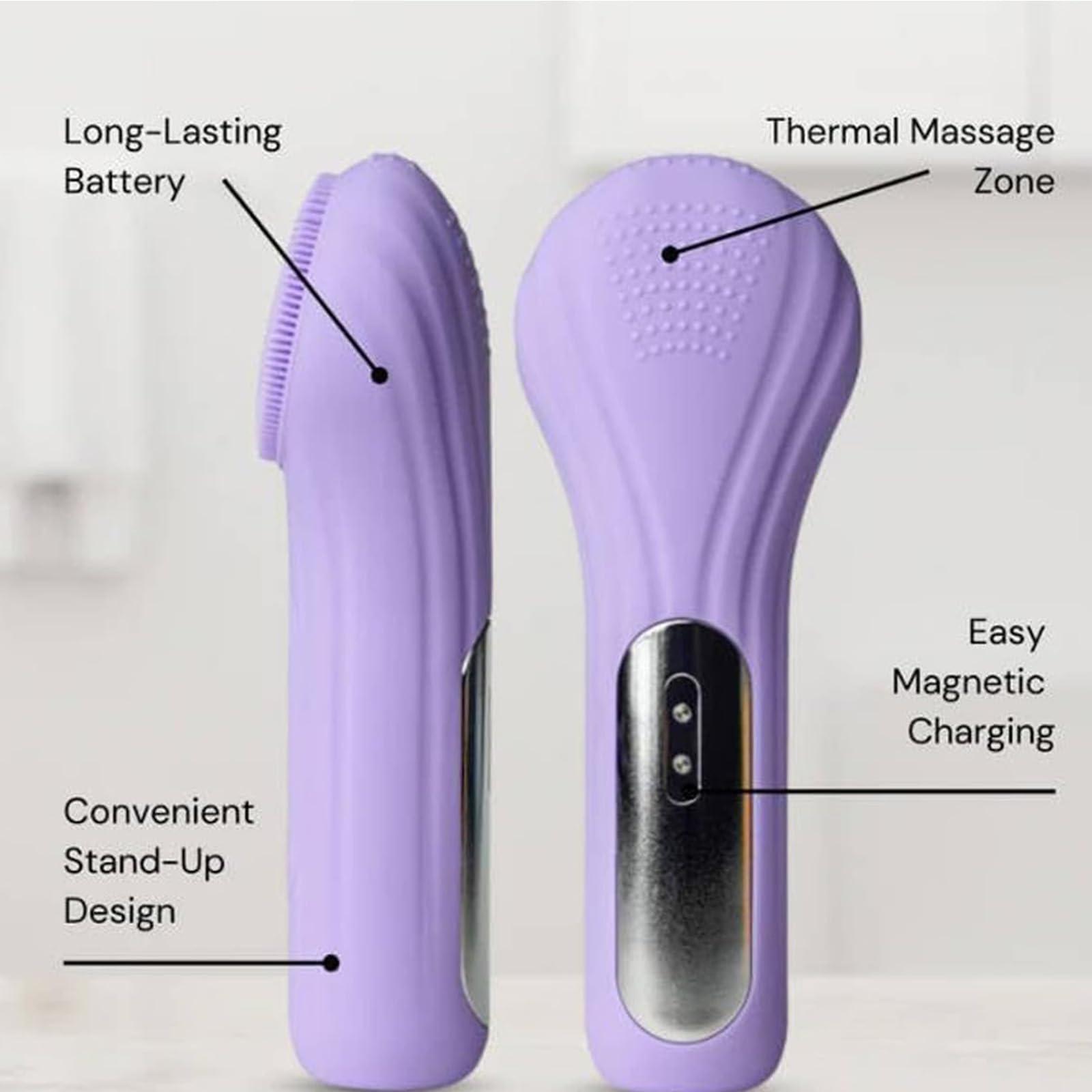 Generic Lumiglow Facial Cleanser, Lumiglow Electric Face Scrubber, Electric Facial Cleansing Brush, Waterproof And Rechargeable Silicone Face Scrubber, Facial Brushes for Cleaning (2pcs,Pink)