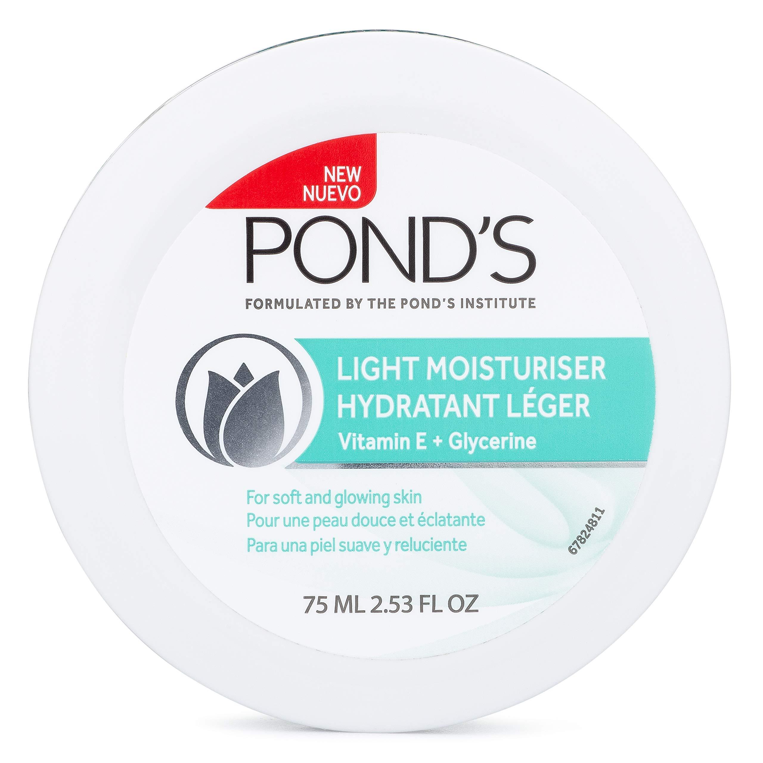 Pond\'s Pond\'s Light Moisturizer Cream, For Soft and Glowing Skin, Vitamin E, 6-Pack of 2.53 Fl Oz Each