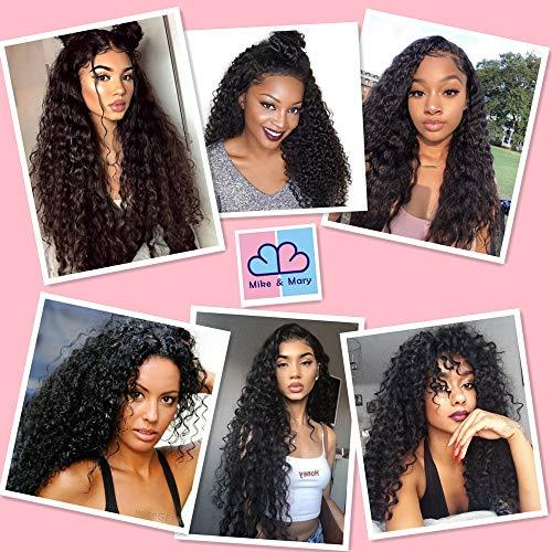 Mike & Mary Mike & Mary Curly Wig Lace Front Wigs Indian Remy Human Hair Wigs Kinky Curly Front Lace Wigs for Black Women with Baby Hair (26inch, Natural Color)