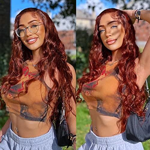 Beauty Forever Beauty Forever #33B Reddish Brown Brazilian Body Wave Human Hair Weave 1 Bundle 18 Inch,Auburn Brown Copper Red Remy Human Hair Wavy Weaves Hair Extentions