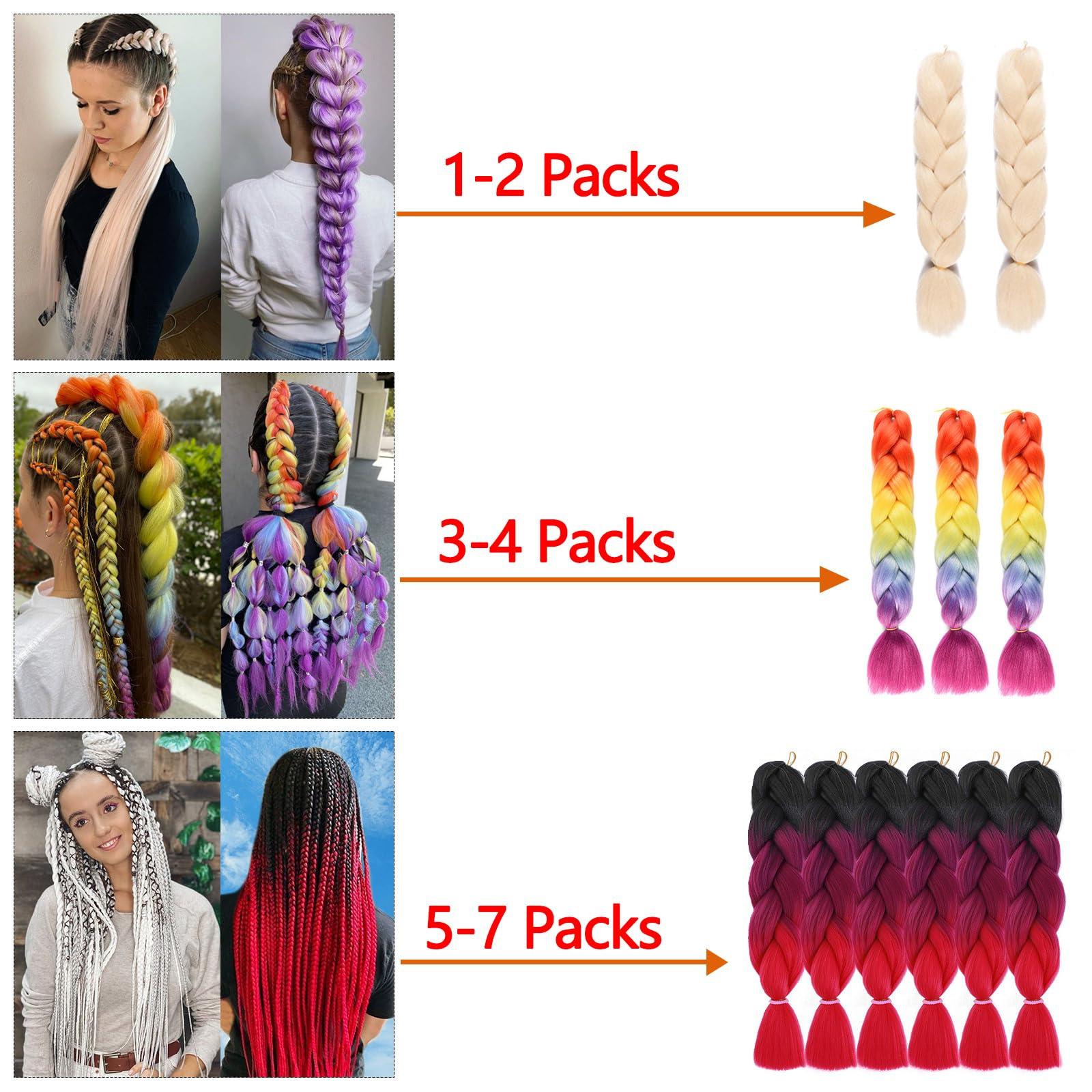 Herina Herina Dark Green Hair Extensions 3pcs Green Braiding Hair For Fake Braids High Temperature Jumbo Braiding Hair For Braids(3pcs/pack)