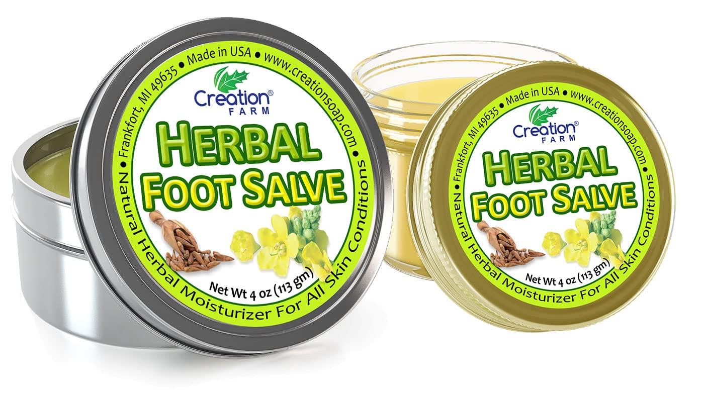 Creation Farm Creation Farm Foot Salve Herbal Balm Cream - Balsamo pomada crema herba de Los pies featuring Peppermint, Tea Tree plus 10 botanicals