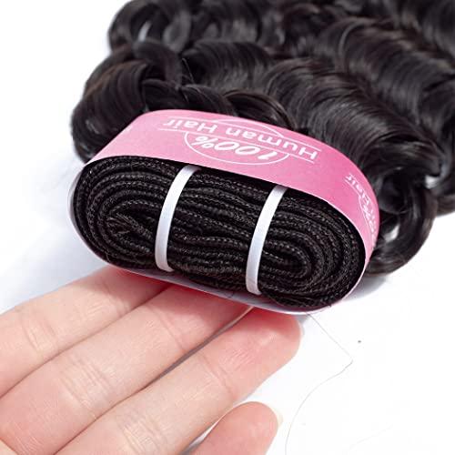 Odir Odir Water Wave Human Hair 1 Bundle 30 Inch Unprocessed 9A Brazilian Wat and Wavy Virgin Hair Bundles Curly Hair Weft 100g Natural Color