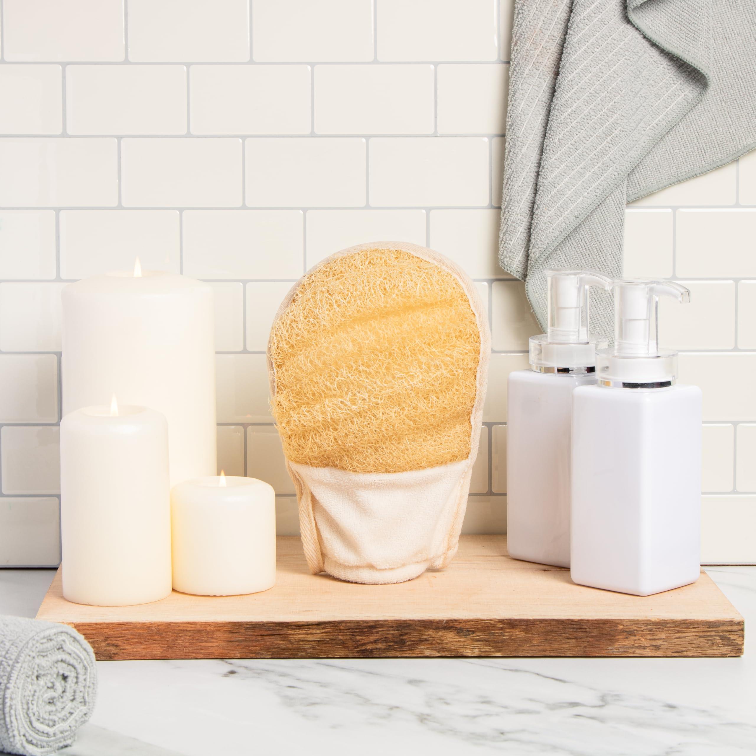 LINDISSIMA 100% Natural Exfoliating Loofah Mitt, A Shower Loofah Glove Crafted with Eco-Friendly Egyptian Loofa, Lufas for Women and Men, Luffa Bath Sponge Exfoliator Skin Wash