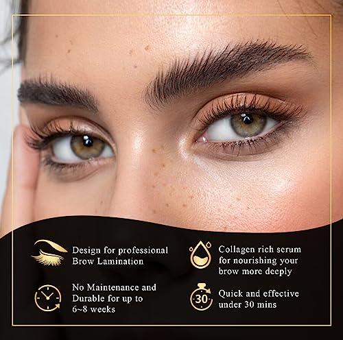 DONG RHYME DONG RHYME Brow Lamination Kit, Professional Eyebrow Lamination Kit, Semi-Permanent Brow Lift Kit, Long Lasting 6-8 Weeks Bushy & Full Brows Easy to Use Eyebrow Lift Kit at Home DIY