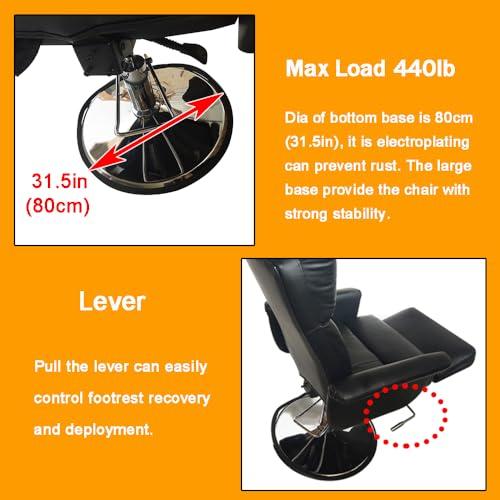 INTBUYING INTBUYING Beauty Bed Chair Black Hydraulic Pressure Facial Bed Spa Table Salon Chair Adjustable Salon Massage Bed Chair 360 Degree Rotating for Beauty &Home Office Chair Max Load 440lb