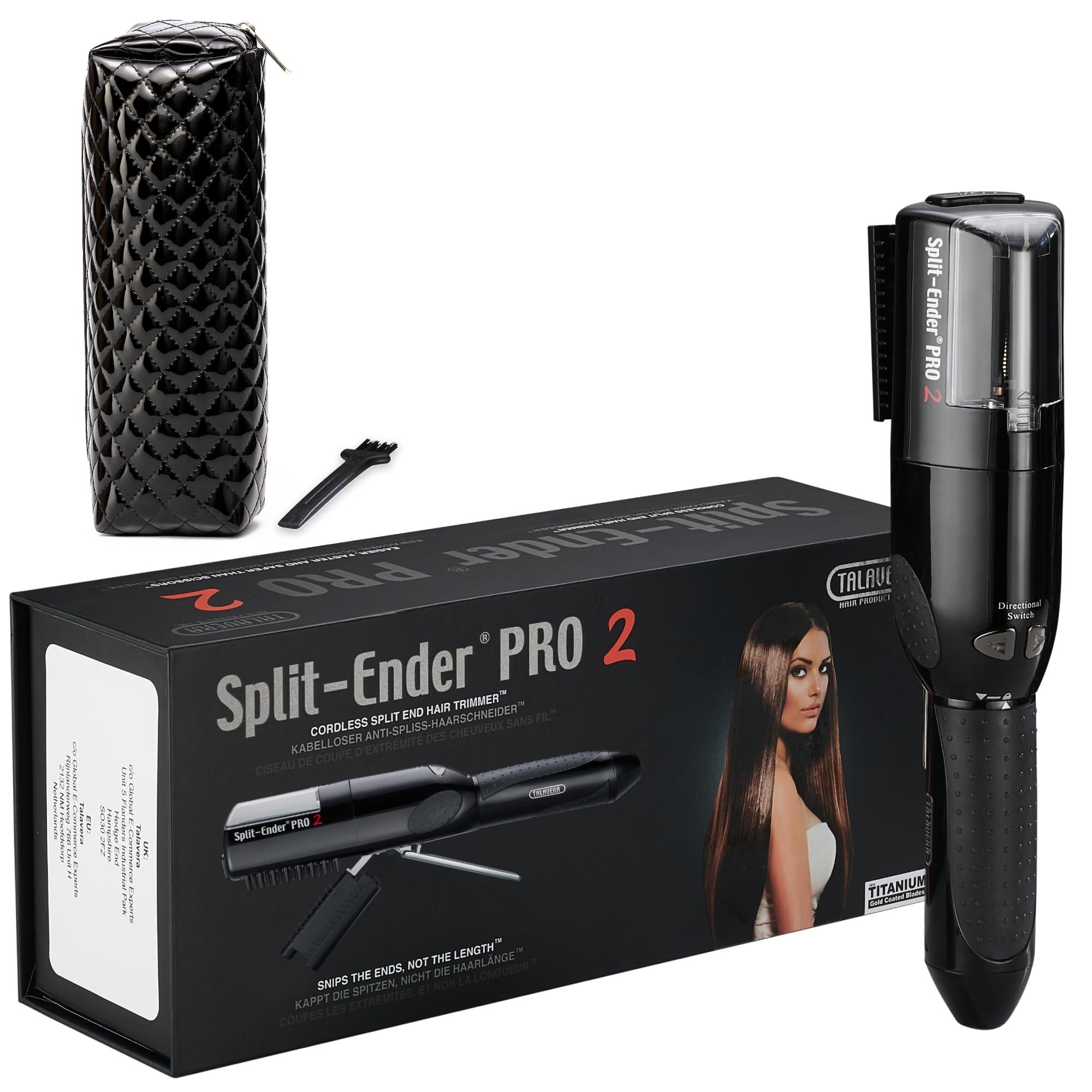 Split-Ender Split-Ender Pro 2 - The Original Cordless Split End Hair Trimmer Automatic Rechargeable Home Tool Hair Clipper 2-in-1 for Dry Damaged Splitting Broken Brittle Straight Curly Frizzy Beauty - Black