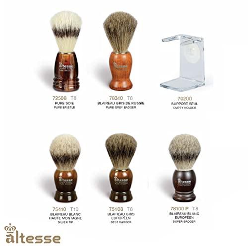 Altesse Altesse 78310 Russian Grey Badger Shaving Brush for Shave Cream, Shaving Soap, Shaving Cream Foam and Lather for Wet Shave With Shaving Razor, Safety Razor, and Straight Razor. Made in France