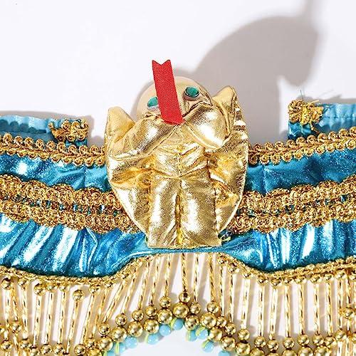 Zaldita Zaldita Women\'s Egyptian Costume Accessory Headband Snake Beaded Headpiece for Women Girls Gold B One Size
