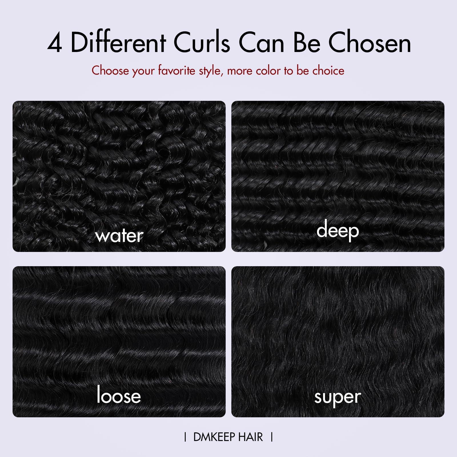 DMKEEP DMKEEP Top Grade Water Wave Human Braiding Hair 2 Bundles 100g Human Hair Braiding Hair No Weft Bulk Human Hair for Braiding Hair Extensions Jet Black 20 Inch