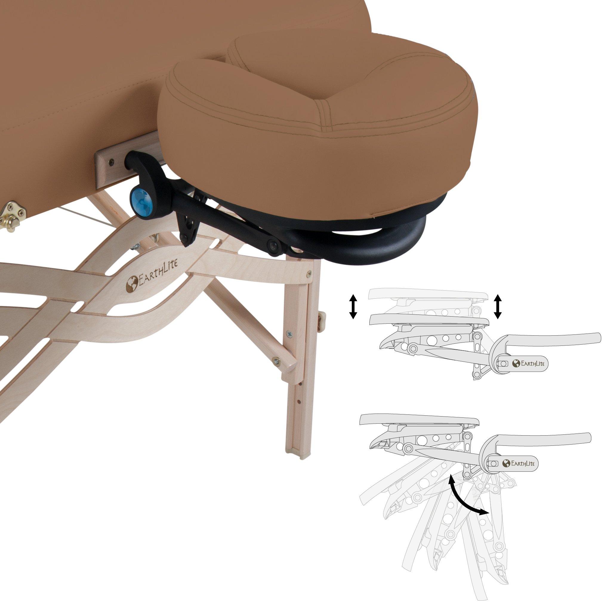 Earthlite EARTHLITE Premium Portable Massage Table Package SPIRIT - Spa-Level Comfort, Deluxe Cushioning incl. Flex-Rest Face Cradle & Strata Face Pillow, Carry Case (30/32 x 73) - Made in USA, Latte