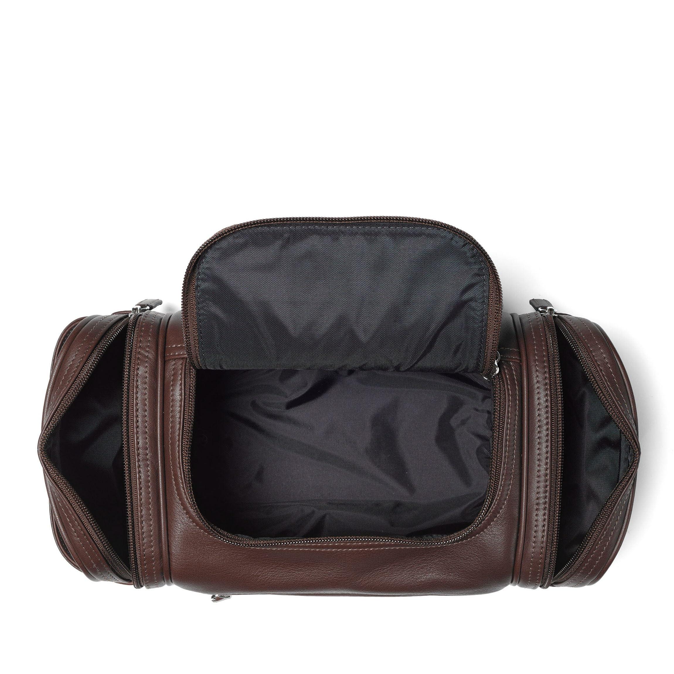 Leatherology Leatherology Brown Multi Pocket Toiletry Bag