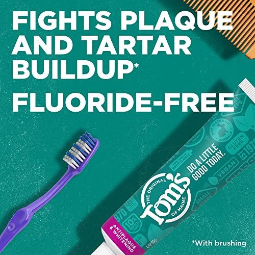 Tom's of Maine Tom\'s of Maine Fluoride-Free Antiplaque & Whitening Natural Toothpaste, 5.5 Ounce (Pack of 2) - Packaging May Vary