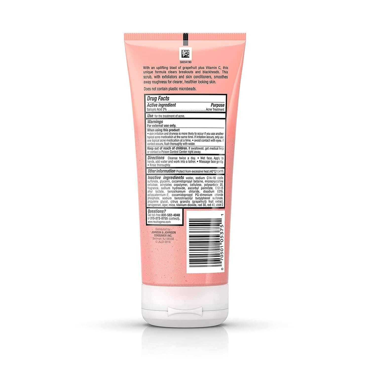 Neutrogena Neutrogena Oil-Free Acne Wash Pink Grapefruit Foaming Scrub 6.70 oz (Pack of 3)