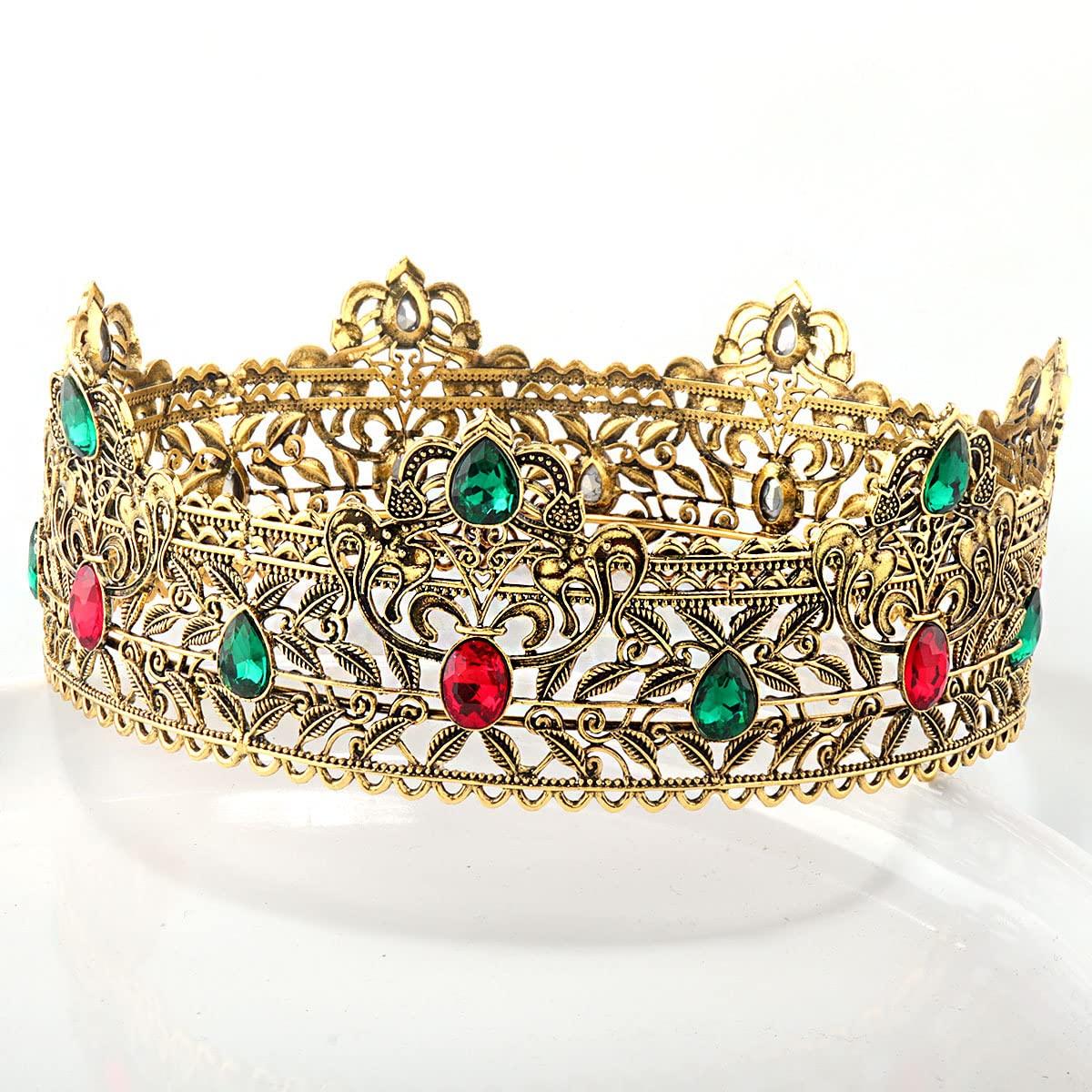 YADIRF YADIRF Men\'s Crowns Metal Adult Men Birthday Prom Homecoming Party Crown King Crown For Festival Wedding Baby Shower (Dark Gold)