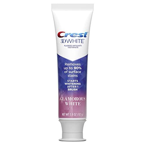 Crest Crest Toothpaste 3D Glamorous White, Mint, (Packaging May Vary) 3.8 Oz, Pack of 4