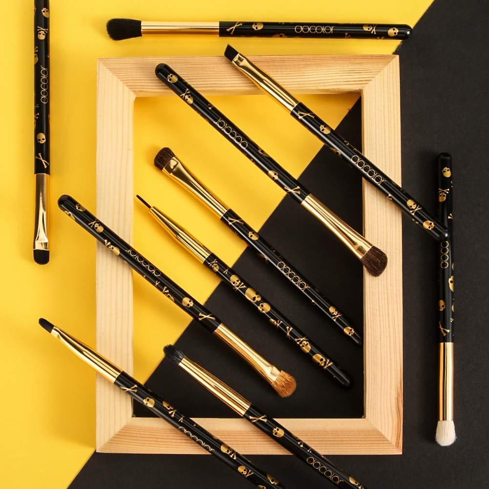 docolor Docolor Eye Makeup Brushes 10Pcs Skull Printed Eyeshadow Makeup Brush Set Blending Concealer Eyebrow Eye Liners Premium Synthetic Eyeshadow Crease Brow Brush