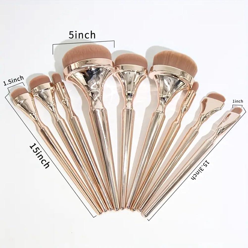 IBDRYKK IBDRYKK 9 pcs golden oval makeup brush set foundation blush concealer brush seamless makeup brush eyeshadow brush makeup set