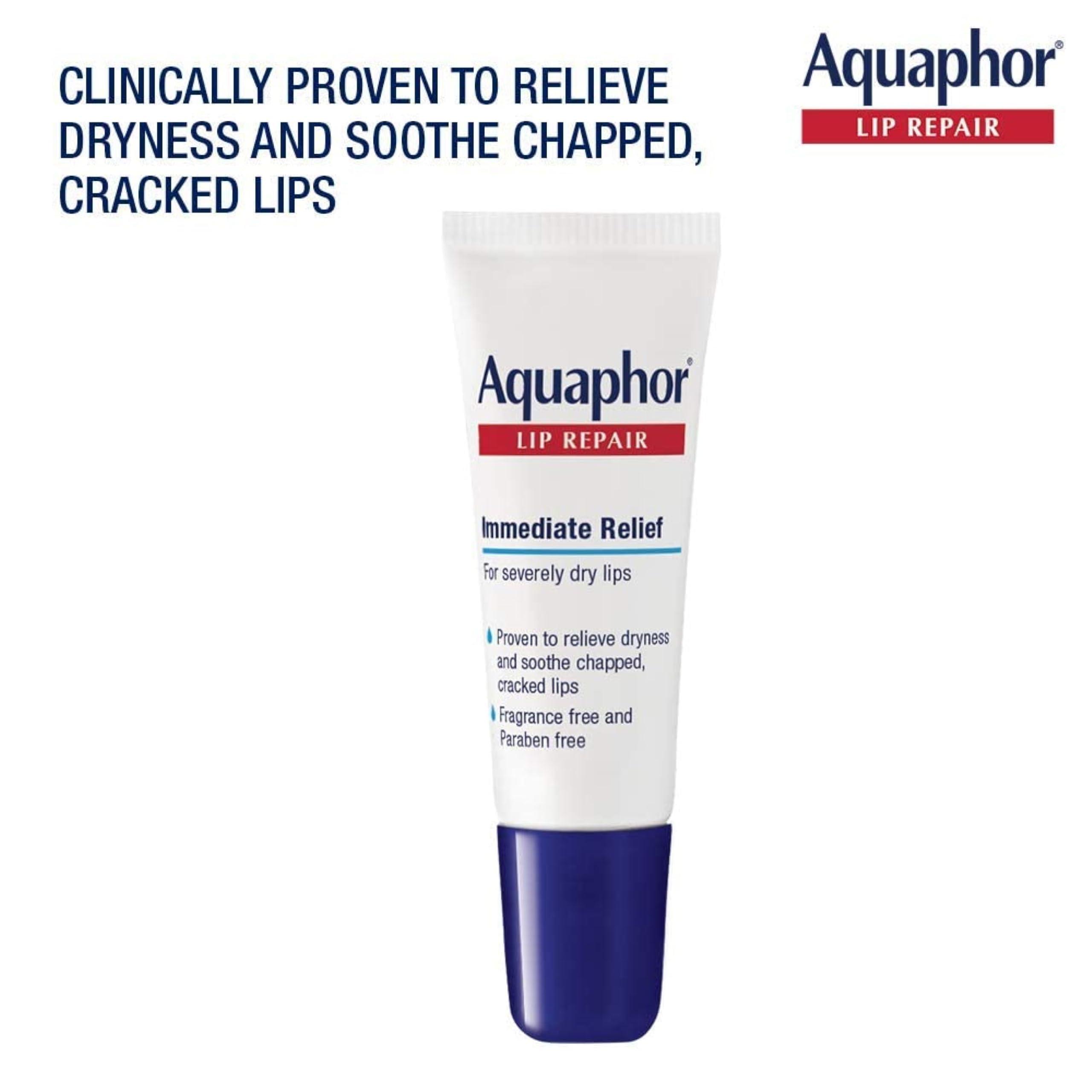 Aquaphor Aquaphor Lip Repair Ointment - Long-lasting Moisture to Soothe Dry Chapped Lips - .35 fl. oz Tube, 4 Pack