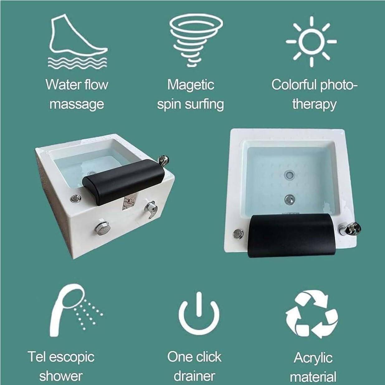 WLYPE Portable Pedicure Foot Spa Bathtub - Relaxing Feet Spa Tub Shower Wash & Massage - with Heat and Massage - Home Foot Spa Pedicure Bowl Foot Bucket Tub(A)