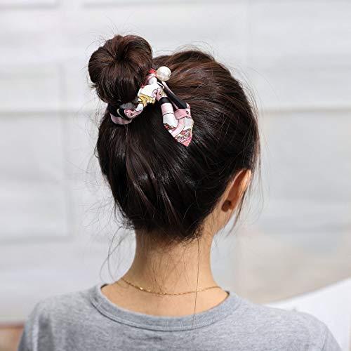 Bomine Bomine Chiffon Scrunchies floral Hair Ties Ponytail Hair Scarfs for women and Girls 3PCS