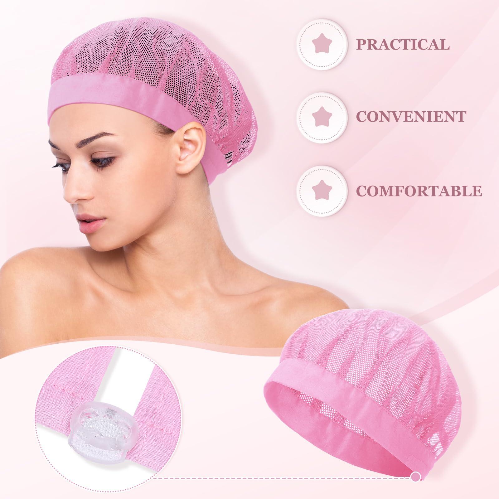 Chuarry Chuarry 4 Pcs Mesh Sleep Bonnet for Sleeping Night Curly Hair Nets Sleep Caps for Women(Red, Pink, Light Blue, Black)