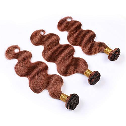 Tony beauty hair Tony Beauty Hair #33 Dark Auburn Body Wave Human Hair Weave Bundles Copper Red Brazilian Wavy Human Hair Weft Extensions Reddish Brown Virgin Hair 3 Bundles Deals (18 20 22)