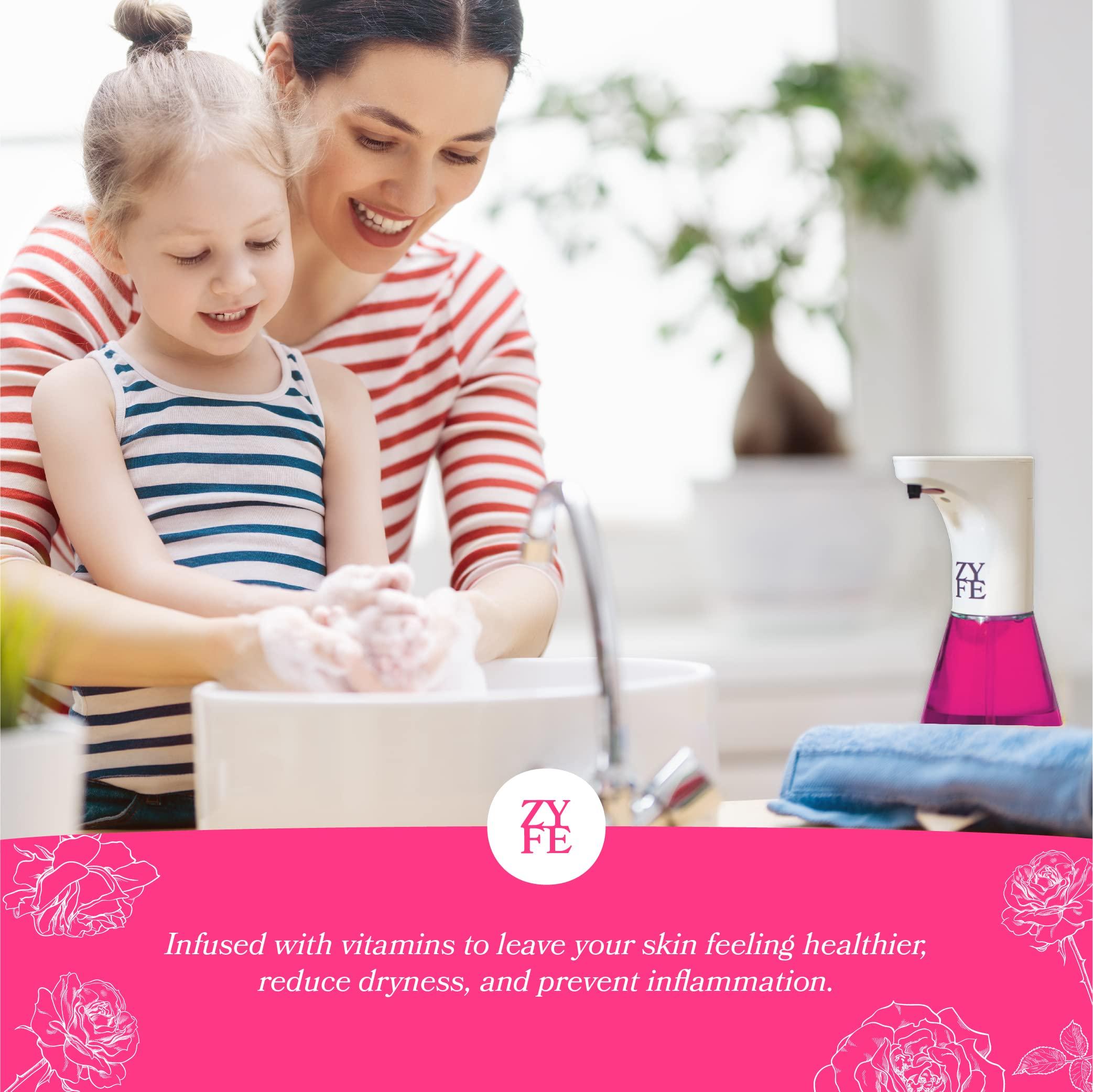 ZYFE ZYFE DIY Mothers Day Hand Soap Bundle - Auto Dispenser - 64oz Liquid Handsoap Refill & 2x 12oz Rose Handsoap Dispensers