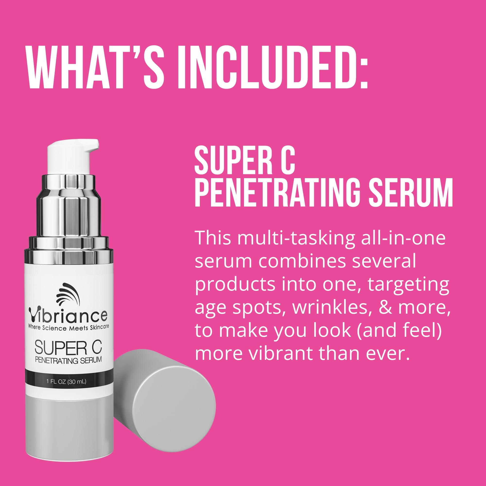 Vibriance Vibriance Premium Skincare Bundle | Super C All-in-One Serum, Face Cleanser, Moisturizing Cream, Sheer Zinc Sunscreen SPF 50, Age Defying Body Creme - Heal, Hydrate, Protect, Rejuvenate