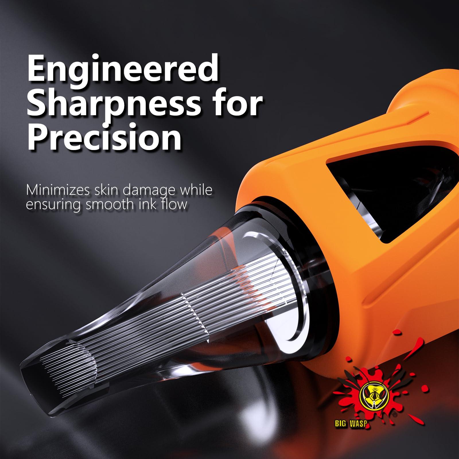 BIGWASP BIGWASP Energy Tattoo Cartridge Needles 50pcs Assorted Finger Ledge Tattoo Needle Round Magnum 0.35mm Mixed #12 Standard RM (7RM 9RM 11RM 13RM 15RM) for Tattoo Machine