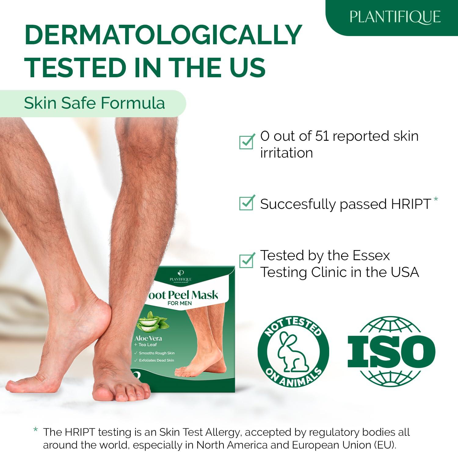 PLANTIFIQUE PLANTIFIQUE Foot Peeling Mask for Men 2 pack and Gold Under Eye Patches for Puffy Eyes and Dark Circles 20 Pairs