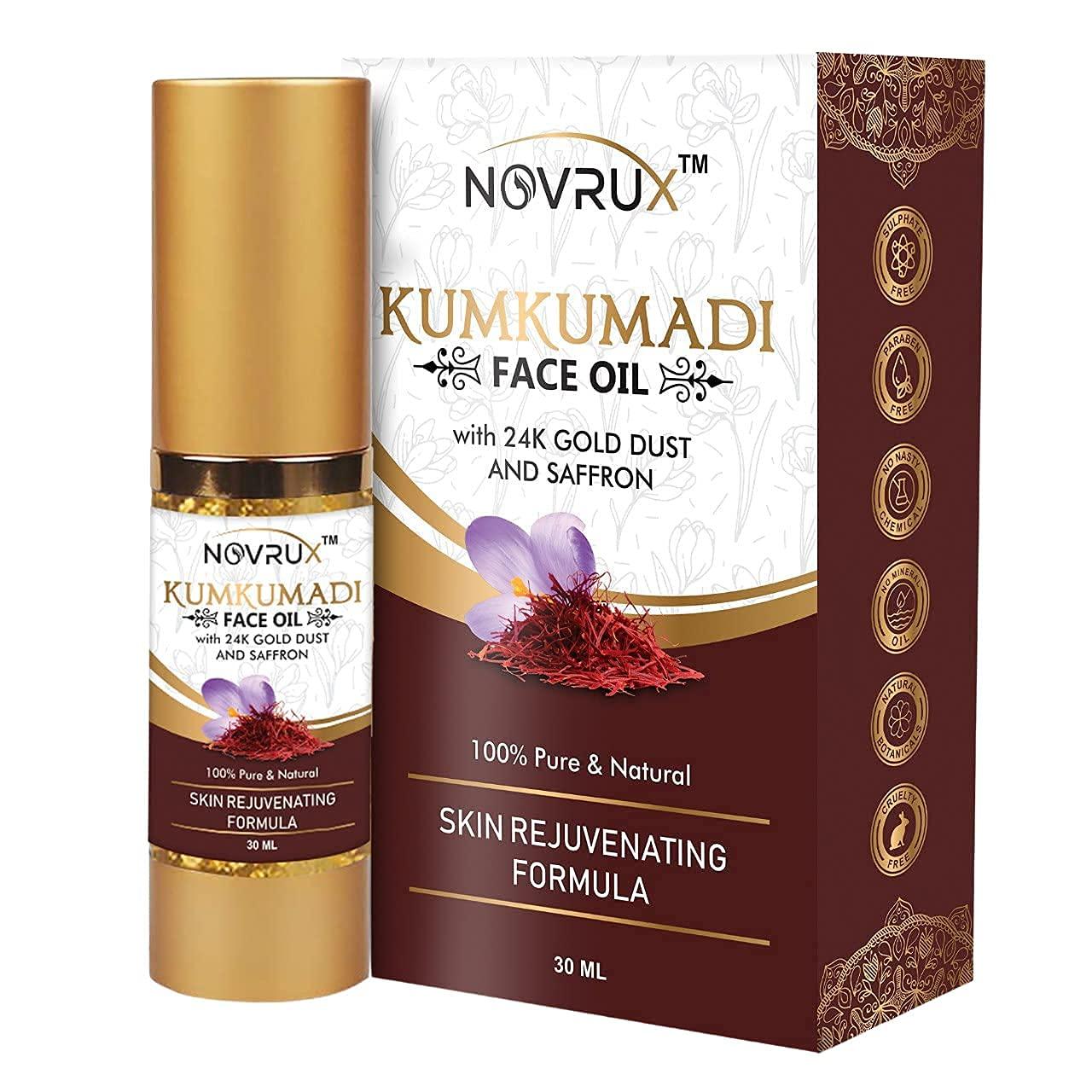 RUP RUP Novrux Kumkumadi Tailam for Face | Ayurvedic Beauty Night Serum | Pure Facial Oil | Kumkumadi Oil with Pure Saffron for Radiance Glowing Skin Enriched with Natural Herbal Extracts - 30 ml