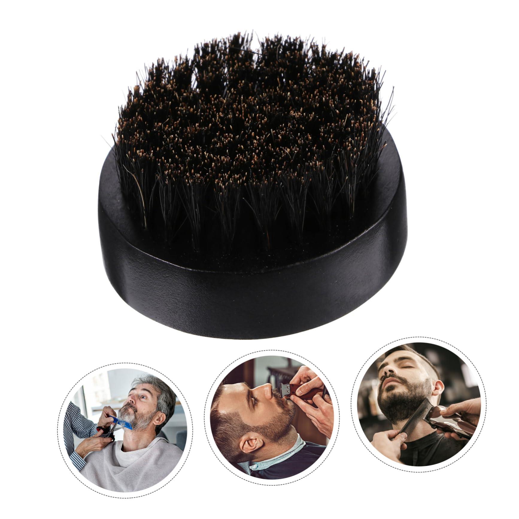 FOYTOKI FOYTOKI 1pc Pig Bristle Beard Brush Mustache Trimming Scissors Pro Brush Hair Salon Tool Bristles Brush Beard Growth Brush Man Beard Care Tool Boar Bristles Beard Brush Black Bristle Hair