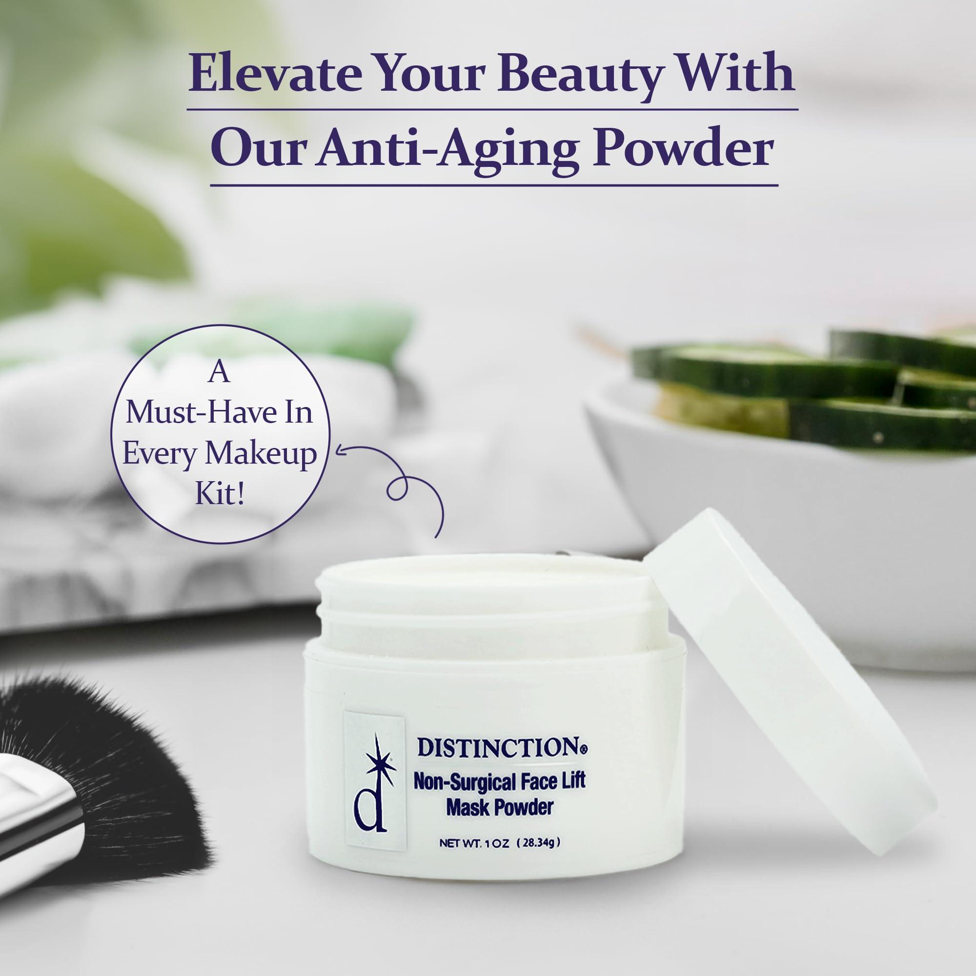 Distinction Distinction Non-Surgical Face Lift Mask Powder | Antiaging Mask to Tighten & Tone Skin | Contains Vitamin E for Radiant Younger Skin (1 Oz)