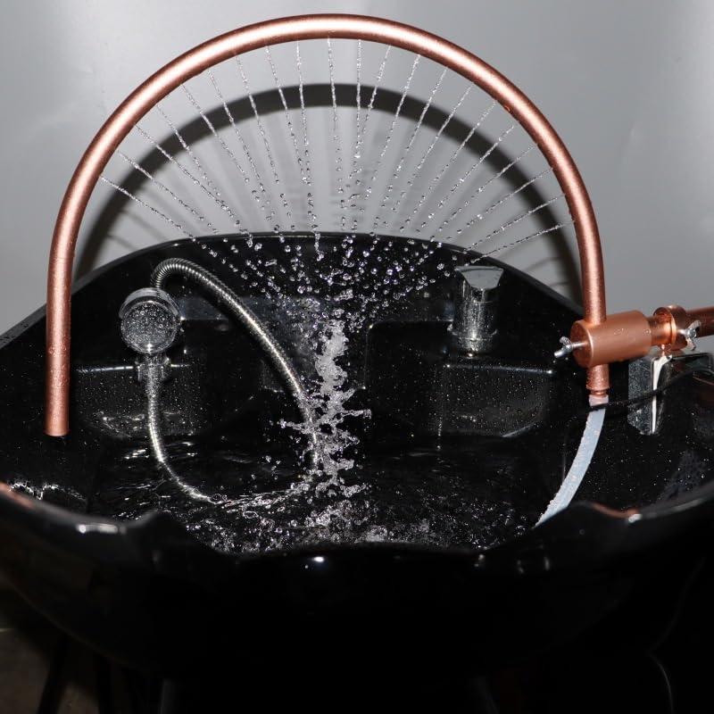 FXNFXLA FXNFXLA Japanese Head Spa, Head Hair Salon Water Circulation Waterfall Basin Attachment Rack, 180 Arc Design, 21 Water Outlet Holes, Massage Salon Equipment