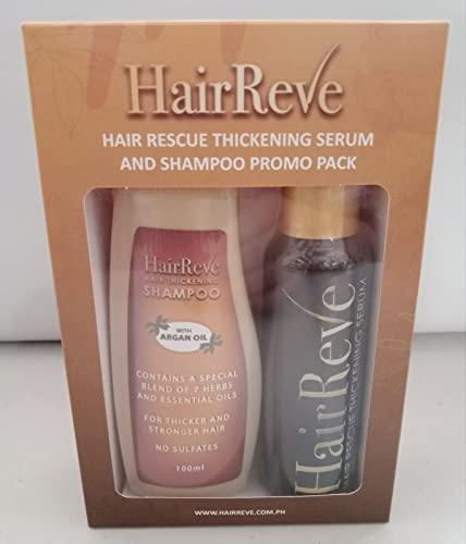 HairReve HairReve Hair Rescue Serum and Shampoo System, Follicle Care for Overall Healthier Hair (Thickening Serum and Shampoo Pack)
