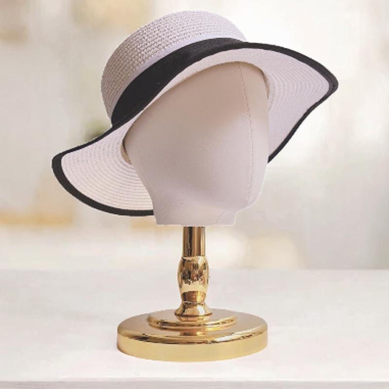 Menolana Menolana Mannequin Head Model Wig Head Hat Rack Multipurpose Hat Display Stand Wig Holder for Home Shopping Mall Personal Use Hats Wig, Gold Base