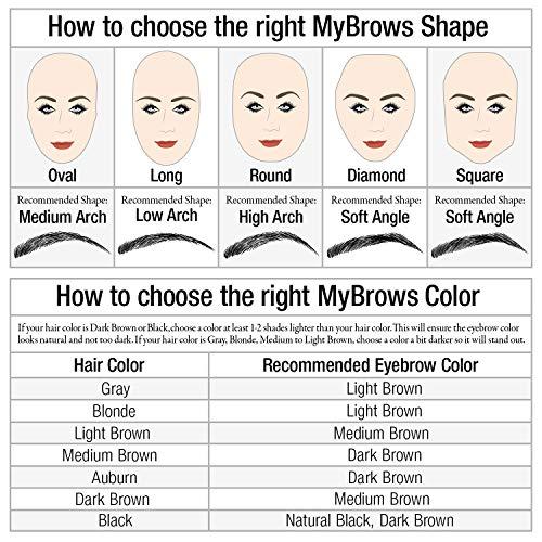 Godefroy Godefroy MyBrows Long Lasting Eyebrow Transfers, Medium Arch, Light Brown, 12-Pairs of Brows