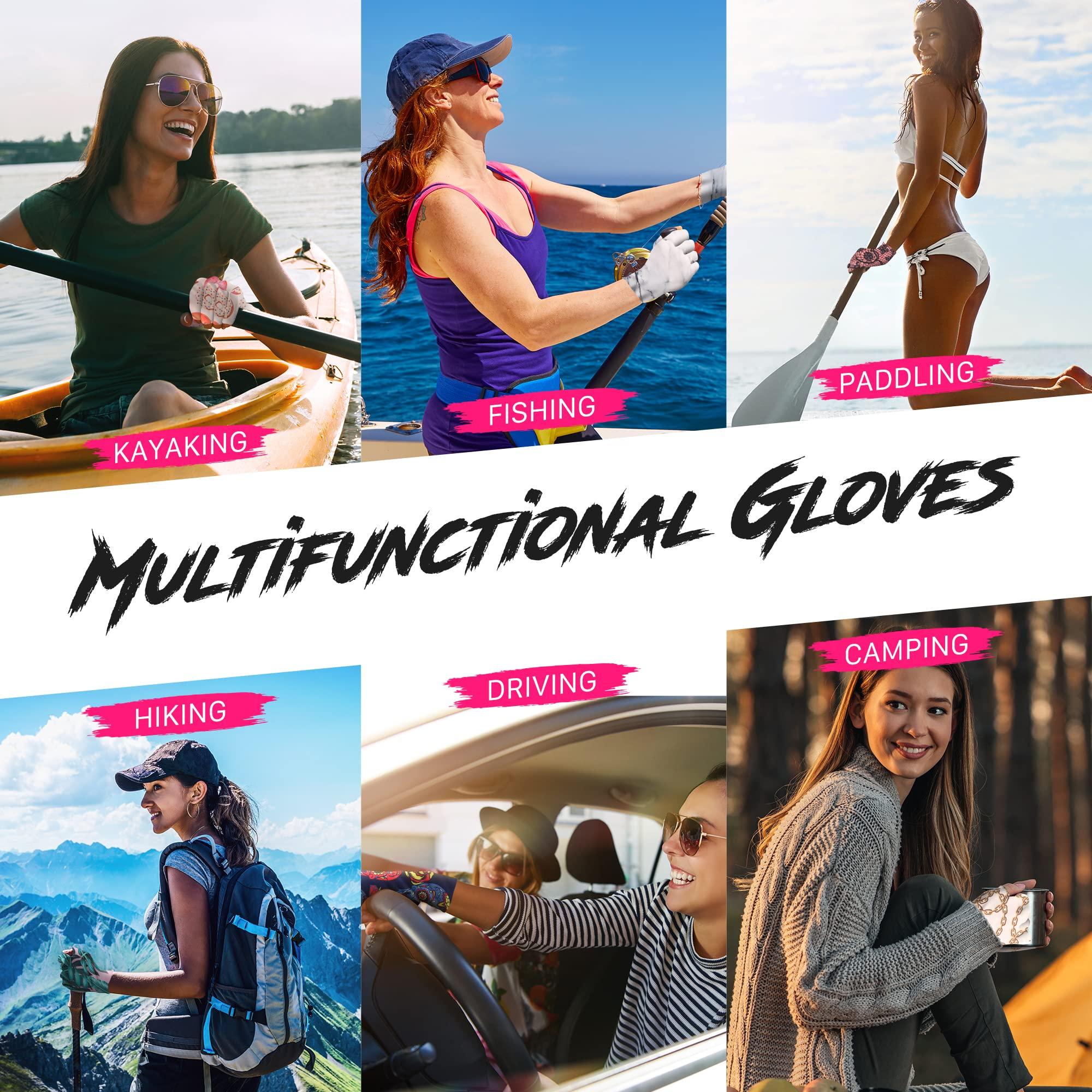 ManiGlovz ManiGlovz - The ORIGINAL UPF 50+ UV Light Protective Nail Gloves | Gel Manicure Gloves and Anti UV Fingerless Gloves for Women | Can be Used as Sun Protection Gloves for Driving | The Vogue Print