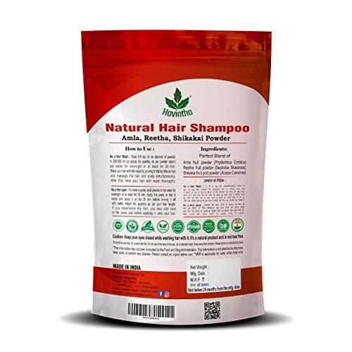 Havintha Natural Hair Shampoo for Hair 8 oz, AMLA REETHA SHIKAKAI POWDER (Phyllanthus emblica, Sapindus mukorossi, Acacia concinna),Product of Havintha, 227g